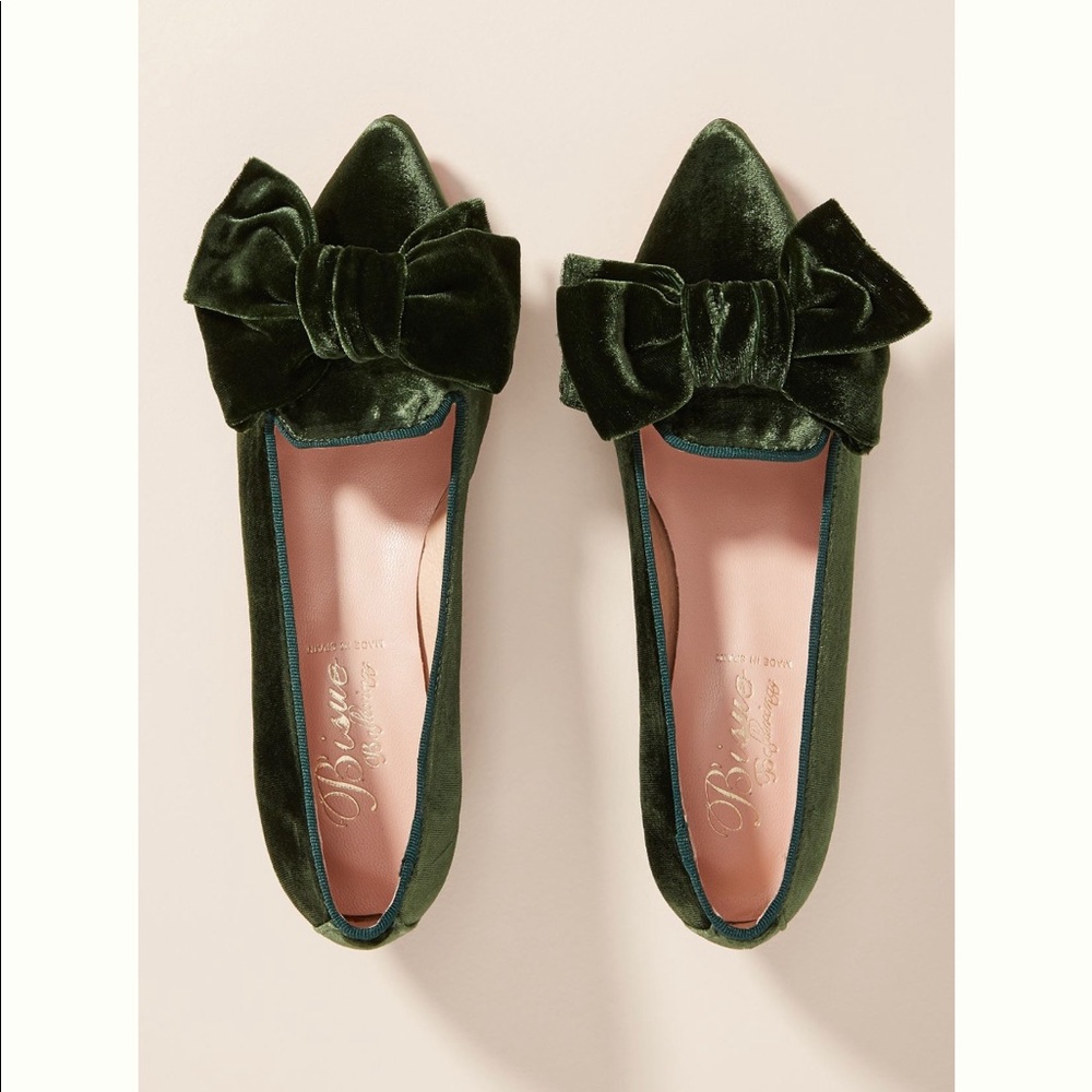 Bisue Ballerinas Velvet Bow Heels